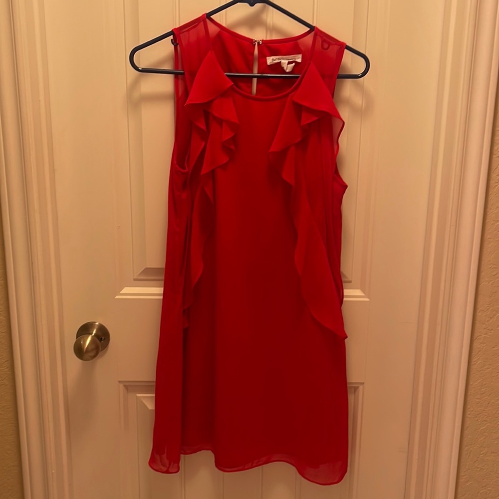 BCBG Red Ruffle Dress